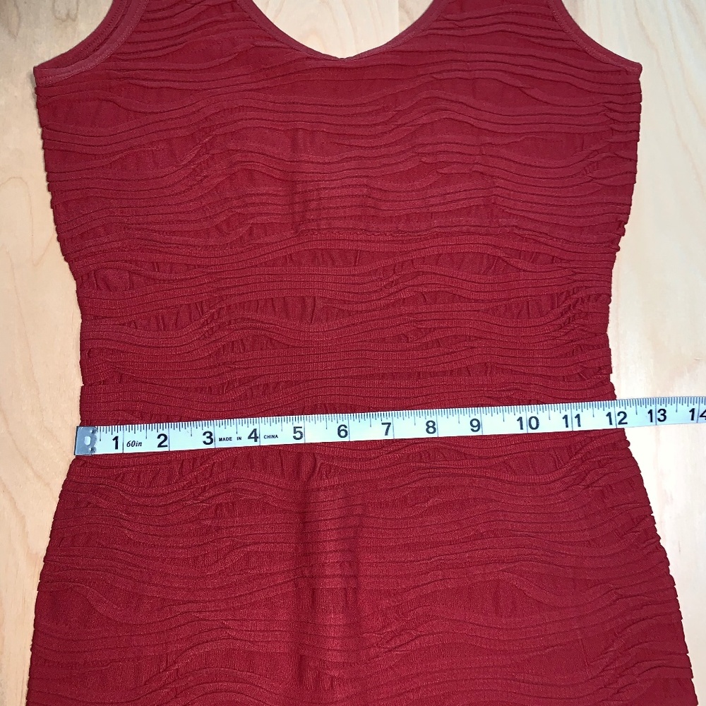 Stretchy Orange Red Summer Dress w/ Design, S/M - Picture 6 of 8
